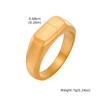 Punk Ethnic Red Stone Ring for Men,Gold Plated Stainless Steel Signet Ring,Square Round Ring Jewelry Gift