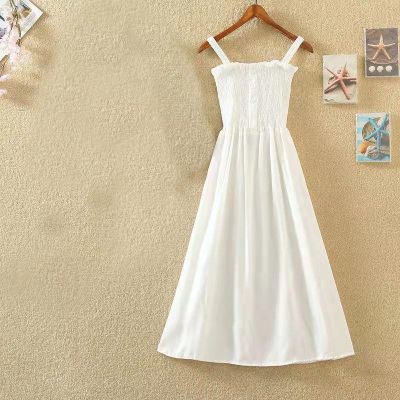 2026 Women's Plus Size Slimming Fairy Camisole Slip Dress with Pleated Hem for Summer