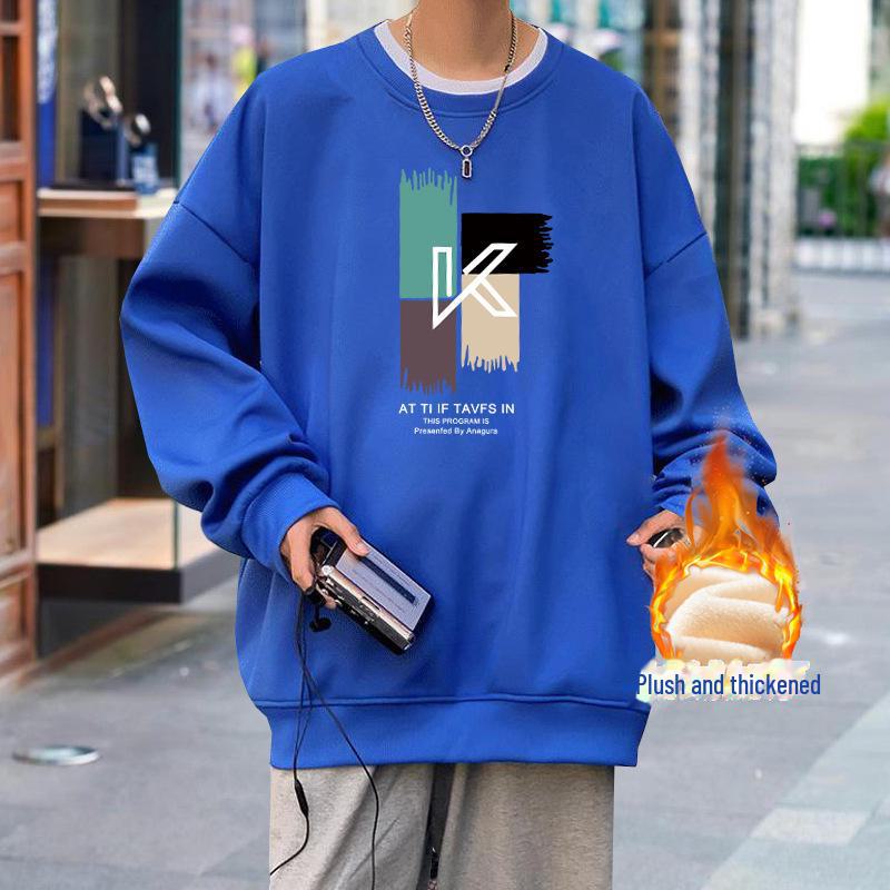 Moletom masculino de veludo grosso e pesado - Outono/Inverno Retro Trendy Hong Kong Style Couples Jacket