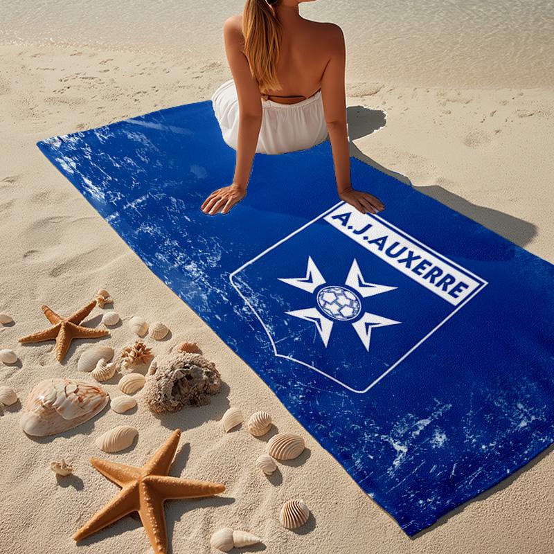 1PC Aj Auxerre Football Club Beach Towel - Soft, Absorbent Microfiber, Lightweight, Ideal for The Beach, Parties, Travel, Camping Fan Gifts