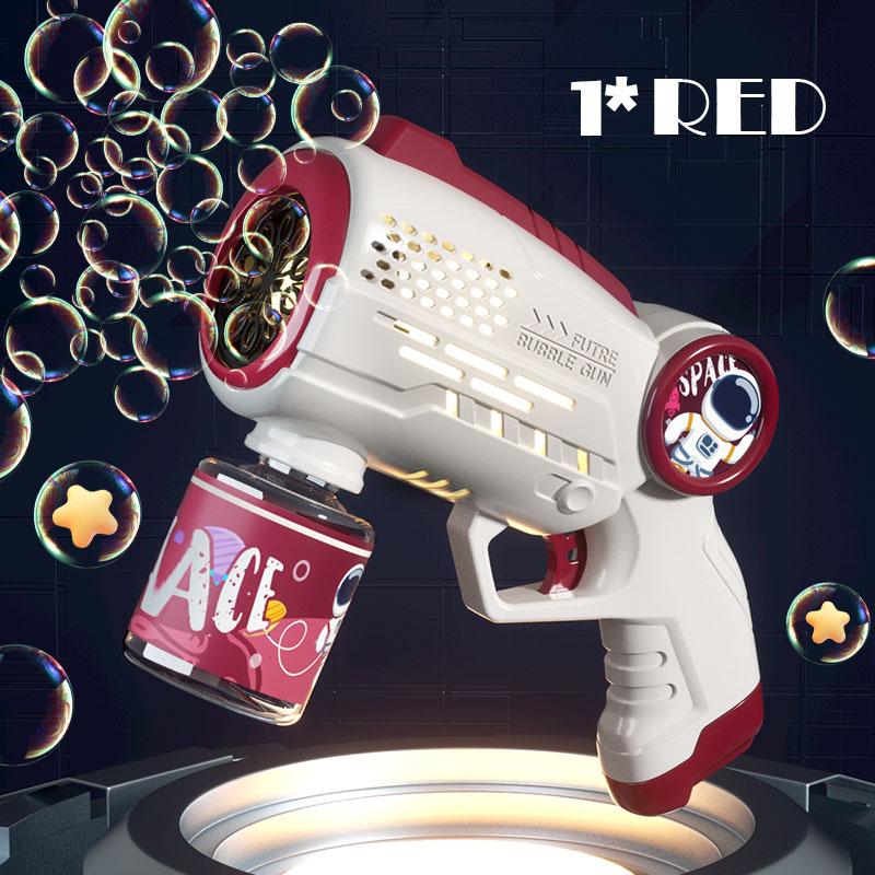 Electric Space Soap Bubble Gun Automatic Bubble Machine Maker Lights Astronaut Outdoor Games Park Toys For Kids Children's Gift