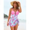 New year's new one-piece skirt swimsuit color block swimsuit multi-color direct supply