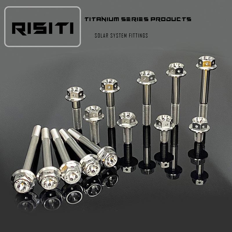M6 Titanium Alloy Flange Hollow Screw for Electric Motorcycle Caliper, Fuel Tank, and Rear Seat Fixing (10-70mm Length)