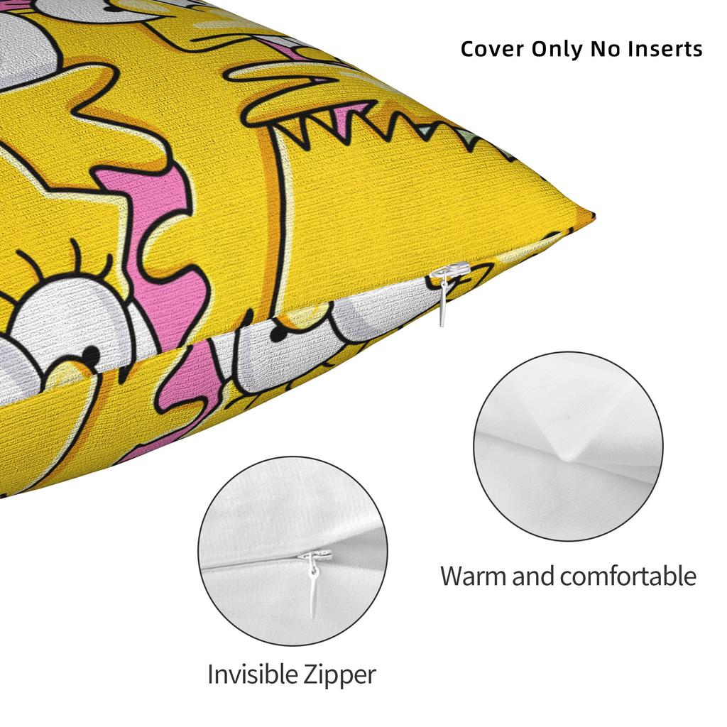 Pillow Case Fun S-Simpsons Family Portrait Soft Pillow Cover For Wedding Party Home Decor Cute Funny Pillowcases