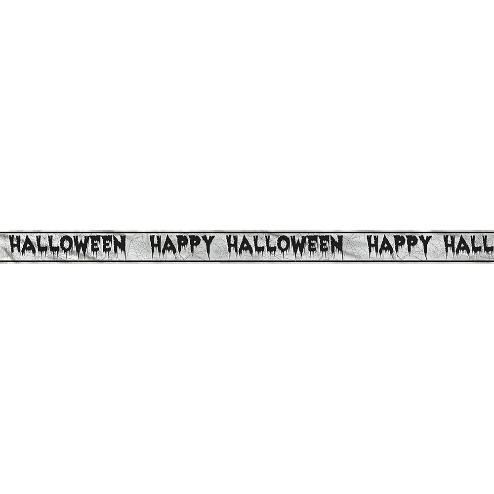 Unique Party Happy Halloween Foil Spider Web Banner