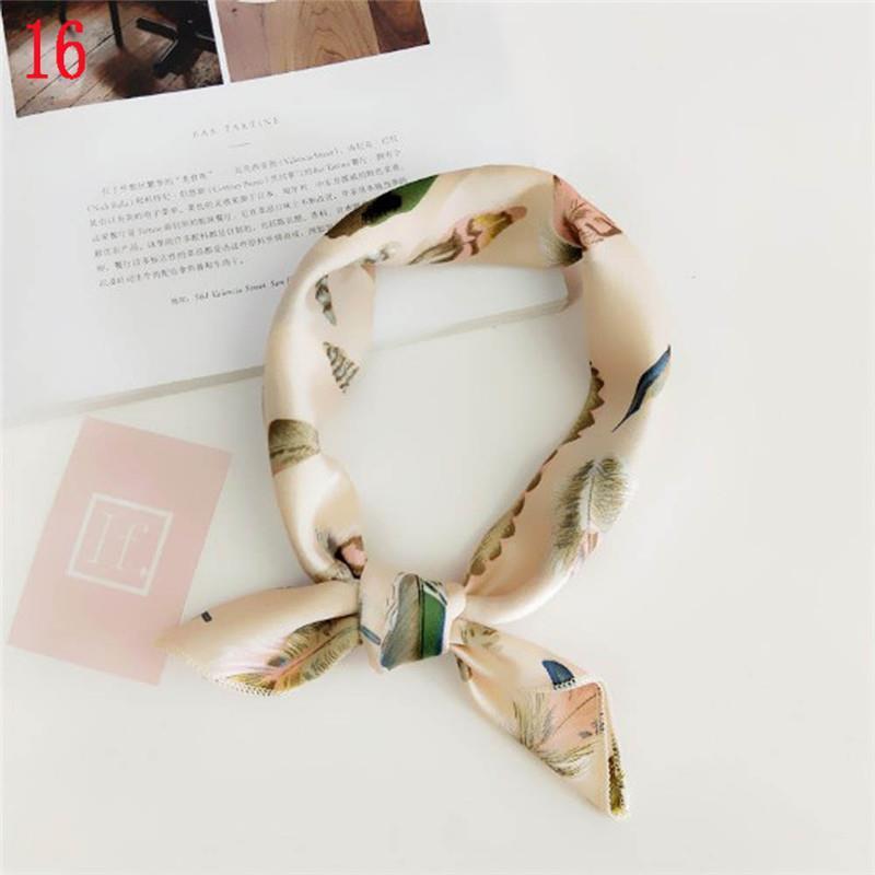 50*50cm Fashion Polka Dot Leopard Silk Scarf DIY New Styles Women Head Neck Satin Hair Ties Bands Small Square Scarf Neckerchief