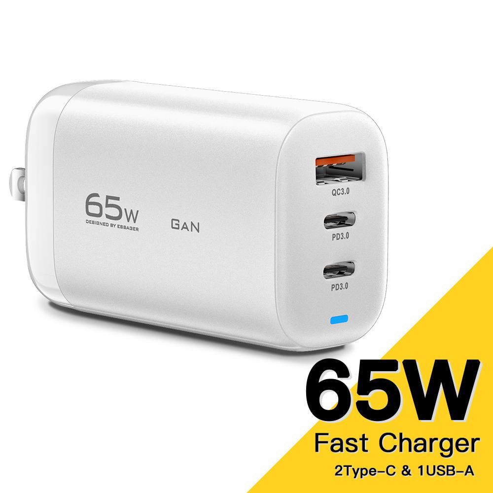 Essager carregador usb tipo c gan carregador de carga rápida 65w qc3.0 pd3.0 carregador usb telefone celular para iphone 12 13 pro max xiaomi portátil