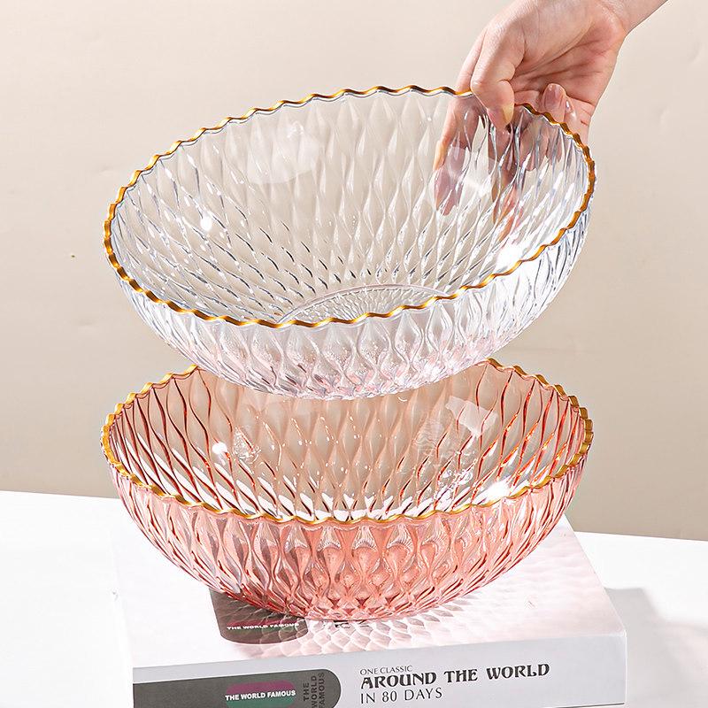 Elegant Gold-Rimmed Wave Fruit Plate