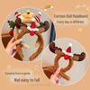 2025 New Style Girls' Christmas Reindeer Plush Headband - Cartoon Hair Accessory for Little Girls