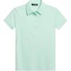 Button Solid Color Short Sleeve Polo Shirt Women Tops GWJT09690-O056