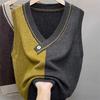 Herbst Winter V-Ausschnitt Ärmellos Mode Damen Pullover Weste Mantel All-Match Freizeit Damen Strickweste Oberbekleidung