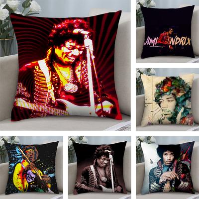 Piosenkarz J-Jimi H-Hendrix Poszewka Krótka Pluszowa Poszewki na Poduszki Sofa Dekoracyjna Prezent Dom Dwustronny Nadruk Poszewka na Poduszkę