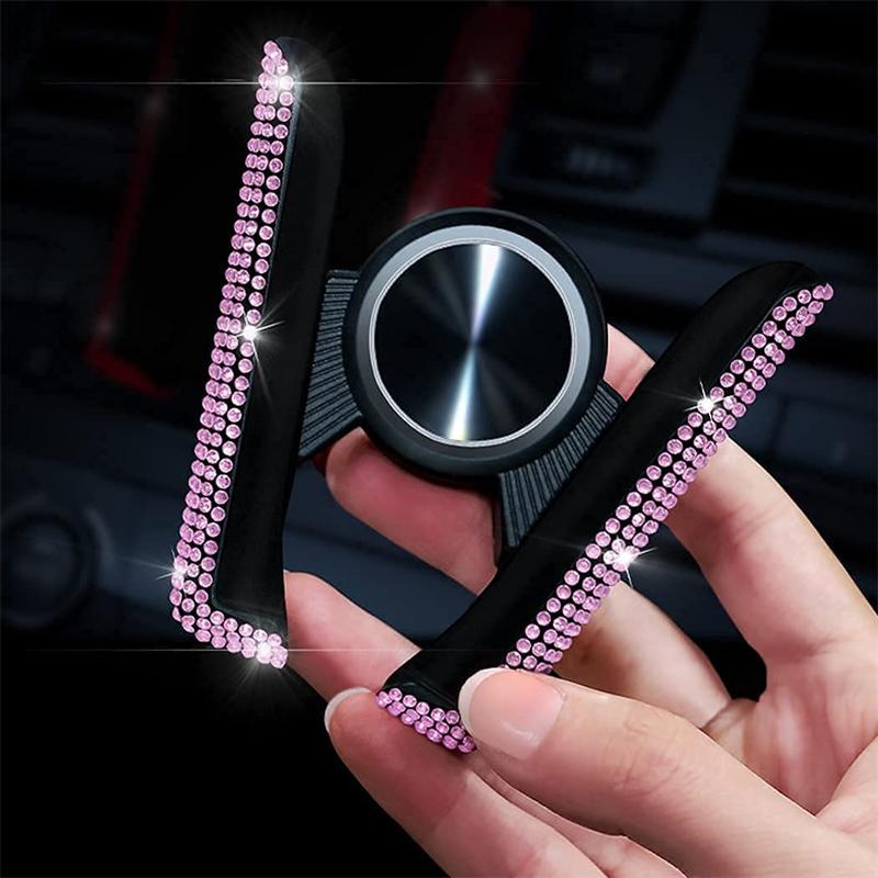 Car Phone Holder Women Diamond Crystal Car Air Vent Mount Clip Mobile Phone Holder Stand In Car Bracket Interior Accessories