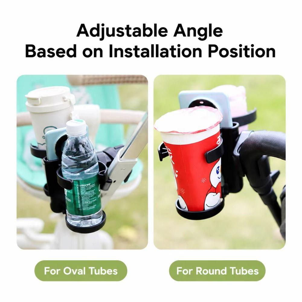 Double Cup Stroller Cup Holder 3 In 1 Drink Rack Lightweight Pram Phone Mount Parent Use