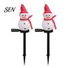 Waterproof Solar Powered Yard Ornaments 2Pcs Snowman Garden Lights, Christmas Pathway Decorative Figures for LED Lamps with Stakes Lawn Patio