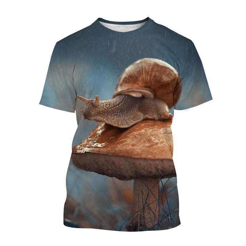 Osobnost Móda Houba Unisex Ležérní Tričko s Krátkým Rukávem Kulatý Výstřih Top Nový Zábavný HD 3d Potisk Letní Nadměrná Velikost Tričko