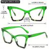 Oversized Cat Eye Clear Lens Glasses for Women - Vintage Gradient Transparent Frame, Fashionable Blue Light Blocking Eyewear
