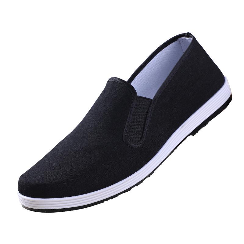 Men's Black Cloth Driving Shoes with Soft, Breathable Sole