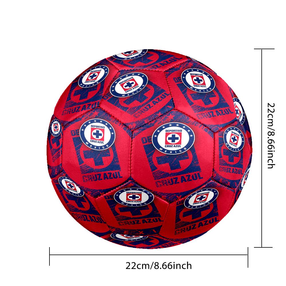Cruz Azul Indoor Soccer Ball Size 5 Colorful All Ages Machine Stitched PVC Competition Ready Durable High-Bounce