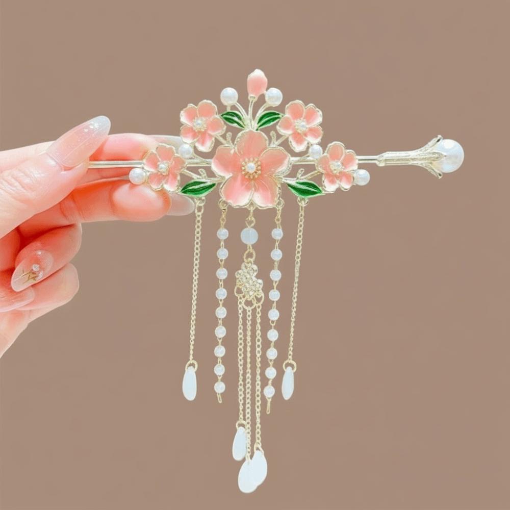 Vintage Hanfu Hairpin Elegant Pearls Hair Sticks Gift Floral Hair Accessory  Wedding