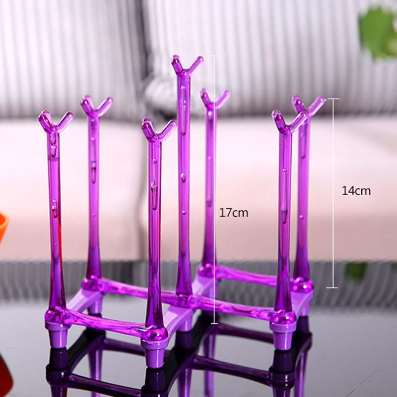 1 Pc Foldable Home Glass Cup Rack Water Mug Draining Drying Organizer Drain Holder Stand Seven Cups Home