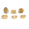 6Pcs/Set Punk Rings Hip-hop Men Rings Retro Geometric Open Rings  Male