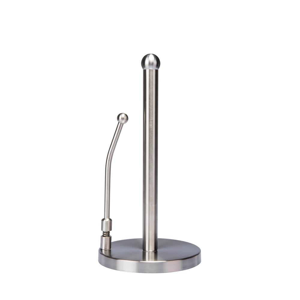 Stainless Steel Paper Towel Holder Heavy Weighted Base Rust Resistant Kitchen Accessory Side Dispenser Bar Durable EVA Bottom