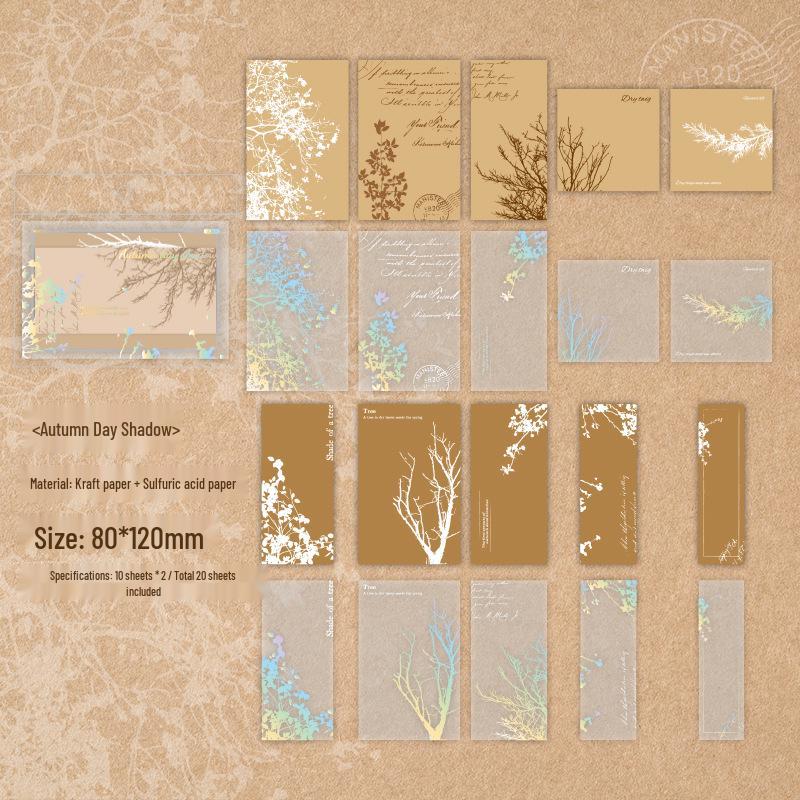 Mu Ran Retro Kraft Paper & Hot Silver Tracing Material: Floating Light Shadow Journaling & Collage Background Paper
