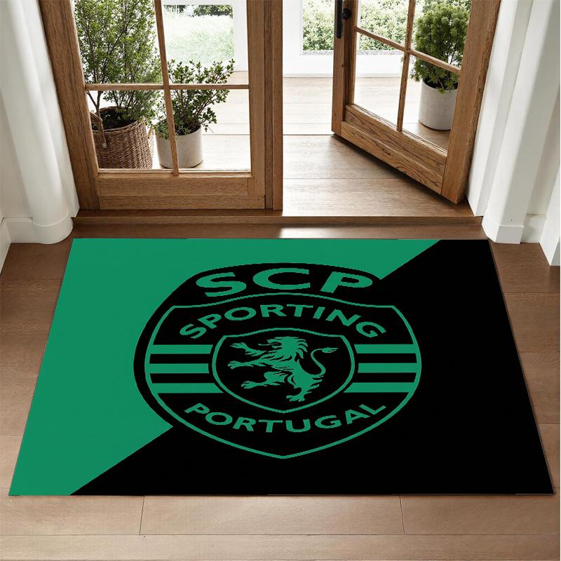 Sporting CP FC Design Crystal Velvet Rug Soft Decorative Mat for Bedroom Entrance