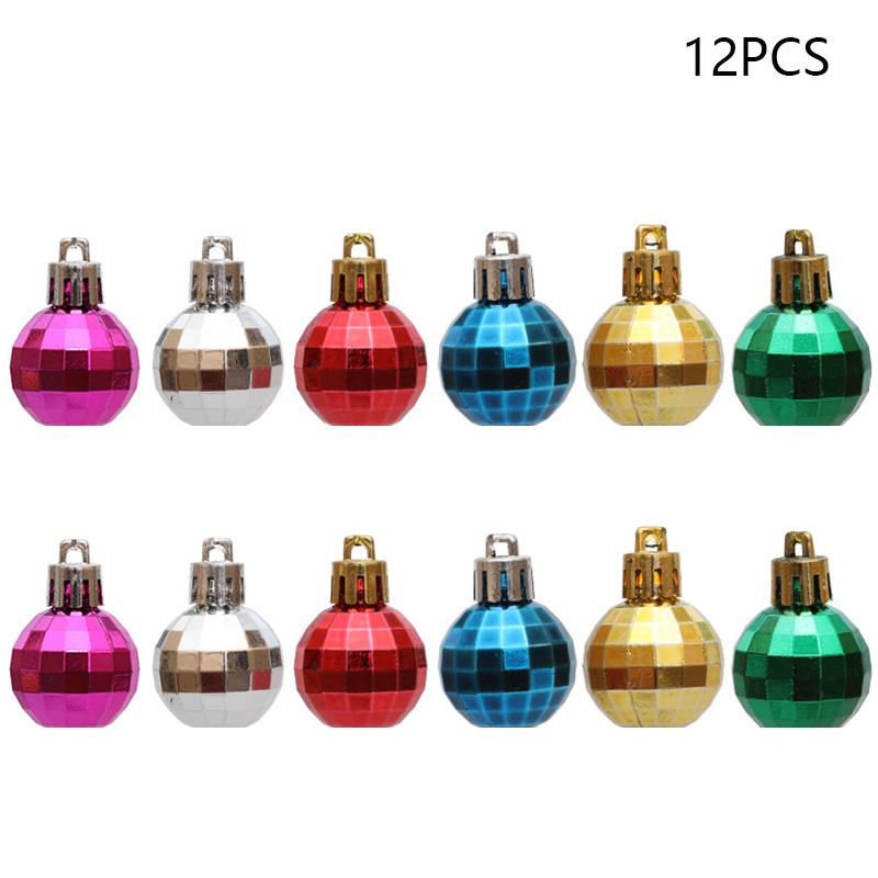 12Pcs 3cm Color Electroplating Ball Christmas Tree Decor Xmas Festival Hanging Ornament