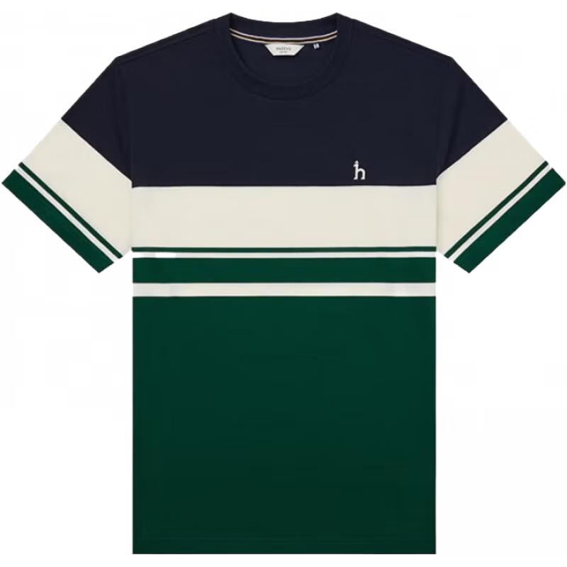 HAZZYS Men s 2025 Summer Striped Color-Block Short Sleeve T-Shirt ASTZE0CBE66 XL