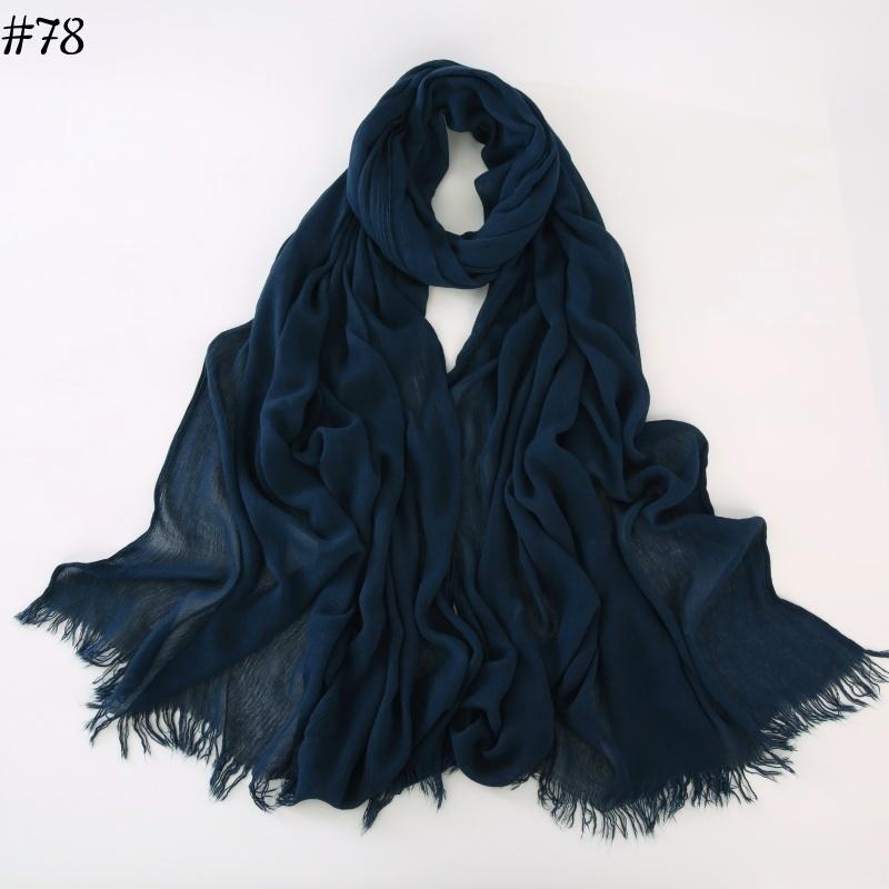 95 Colors Soft Cotton Viscose Scarf Rayon Material Muslim Hijab Mid Eastern Plain Solid Color Headscarf With Tassel
