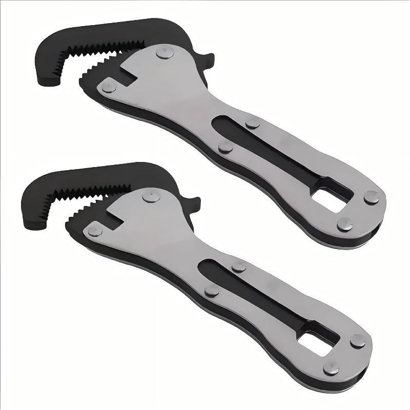 2 Pack Self Adjusting Universal Wrench Set High Carbon Steel Non Slip Grip For Home Repair Plumbing Automotive Diy Projects