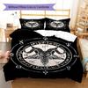 Satan Symbol Pattern Bedding,Quilt Set Quilt Cover Pillowcase Home Birthday Gift (1 * Duvet Cover + 2 * Pillowcase, Without Core)