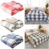 Plaid Summer Blanket Quilt Washed Cotton Air Condition Thin Comforter Blanket Bedspread For Singledouble Queen King Bed Coverlet
