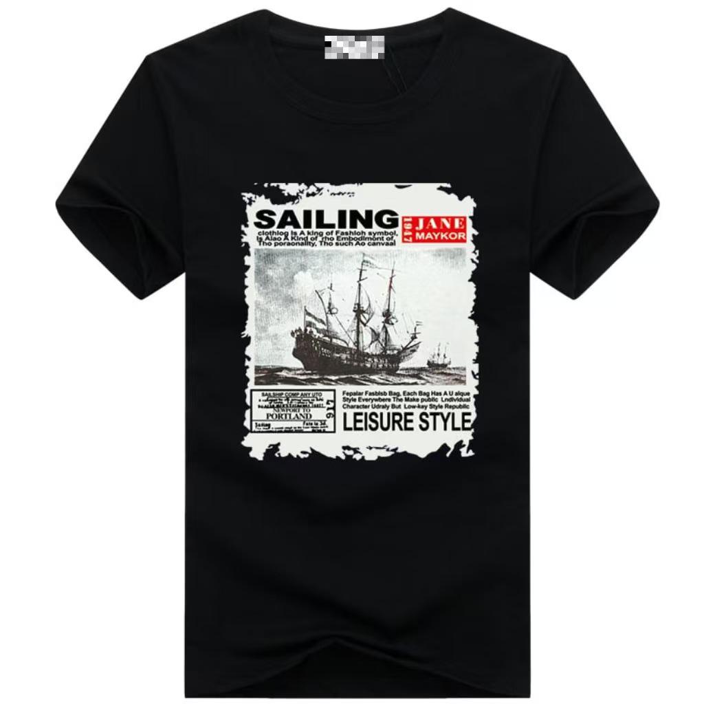 

European Plus Size Crew Neck Short Sleeve T-Shirt XL чёрный