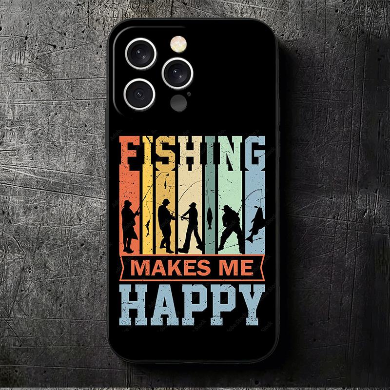 Hunting Fishing Man Soft Phone Case for iPhone 16 16E 17 Air 15 Pro Max 14 Plus 13 Mini 11 12 7 Black Cover Back Shell