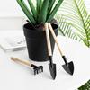 3Pcs/Set Small Gardening Tools Wood Handle Hand Shovel Rake Trowel Heavy Duty Metal Gardening Hand Tools for Balcony Succulents Flower Pots Planting