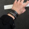 Nueva Subcultura Metal Punk Pulsera de Cuero Múltiples Capas Cadenas con Remaches Pulsera Estilo Oscuro Joyería de Personalidad Para Mujeres Hombres