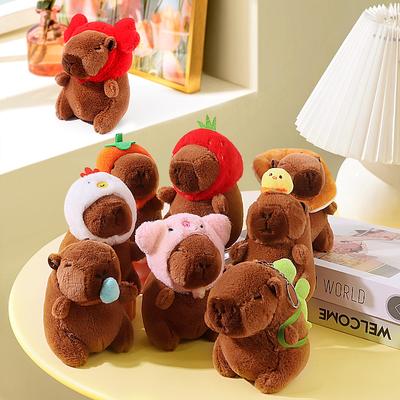 Bonito desenho animado capivara pingente brinquedo de pelúcia boneca bolsa pendurado ornamentos bonito kapila chaveiro boneca desktop boneca ornamentos carro pingente