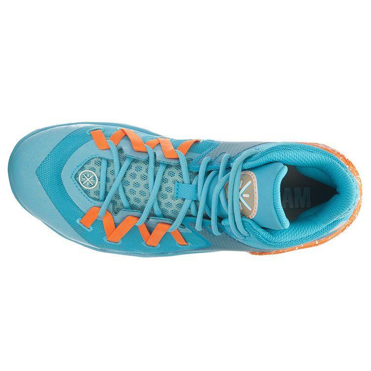 Li Ning Wade Series Team 3 Shock Absorption Support High Top Basketball Shoes Unisex Basketball Shoes Blue Orange ABAK047-5