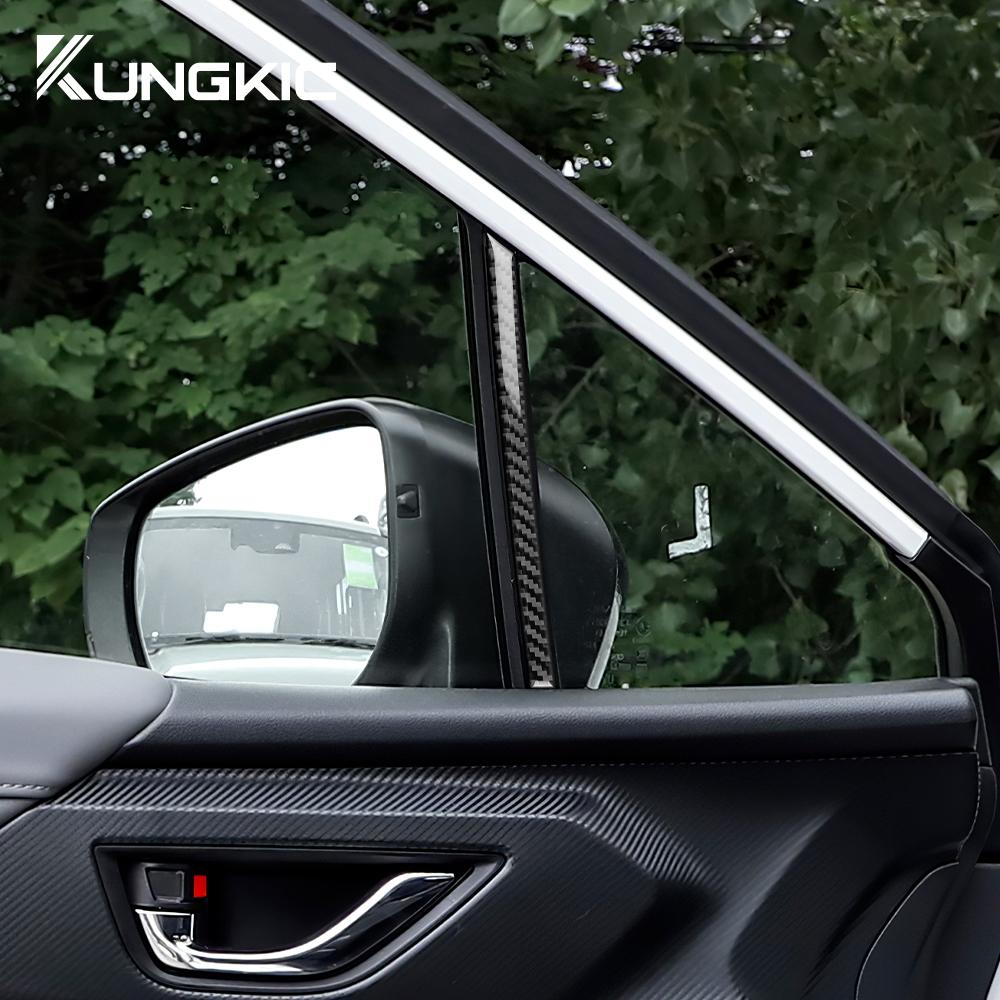 Real Soft Carbon Fiber Sticker For Subaru Crosstrek Impreza 2025 Car Front Door Triangle Winow Interior RHD LHD Accessories