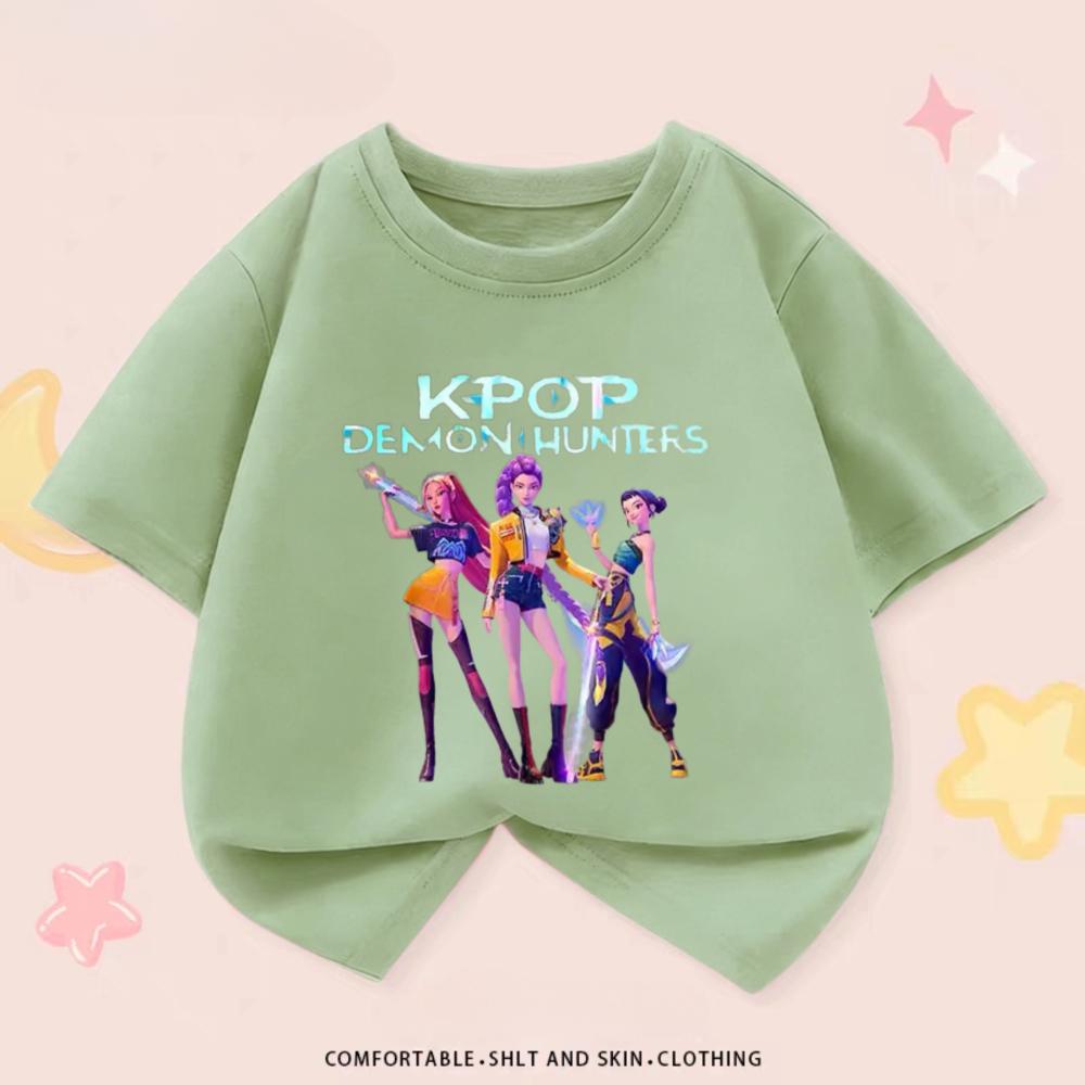 Kpop Dämonenjäger Kinderkleidung T-Shirts Sommer Neue Mode Beliebte Kurzarm Oberteile T-Shirt Kinderkleidung Lässige T-Shirts