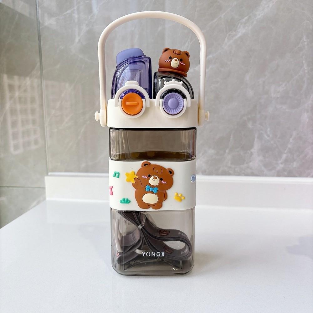 

580ML Children Water Cup Large Capacity Water Cup Cute Bear Plastic Cup Summer 580ML білий