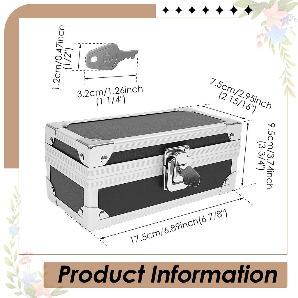 Lockable Cash Box with Key Aluminium Alloy Money Coins Bank Cards Jewelry Storage Box Portable Hidd Mini Safe Locker