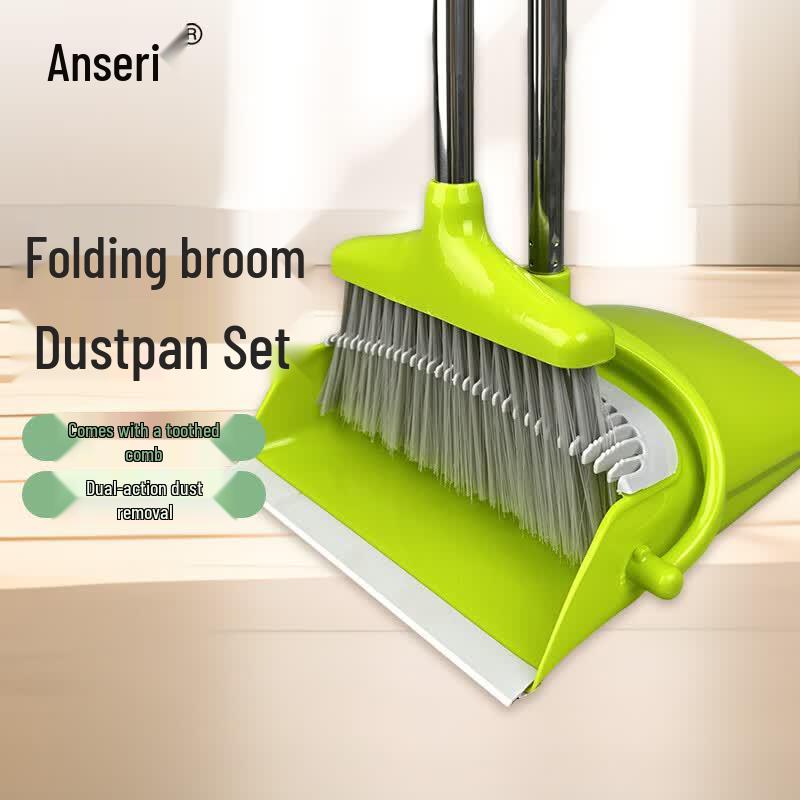 Ansell Stainless Steel Broom and Dustpan Set