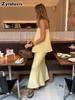 Cotton Strappy Dress Set Summer New Style Temperament Lazy Strappy + Fish Tail Dress Long Dress Set