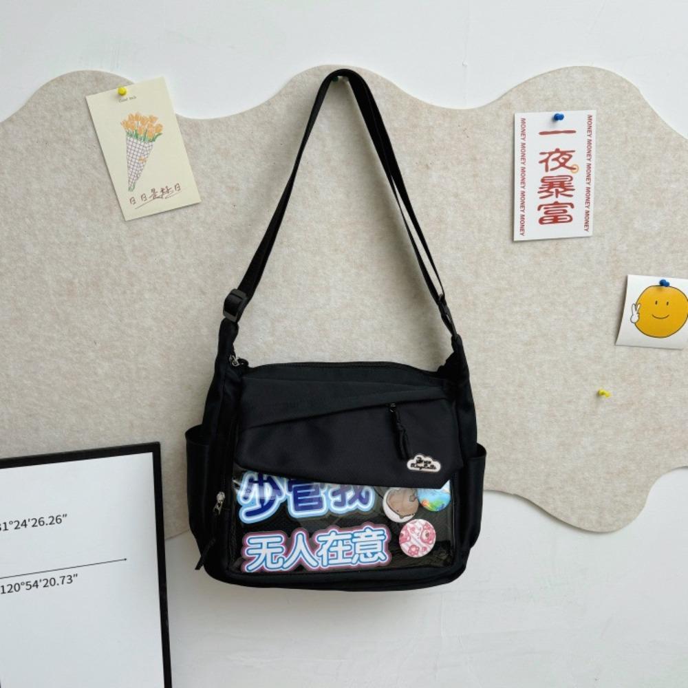 Japanese Pain Bag Women's Bag New Transparent Shoulder Bag Trendy Versatile Student Messenger Bag Large Capacity Messenger Bag