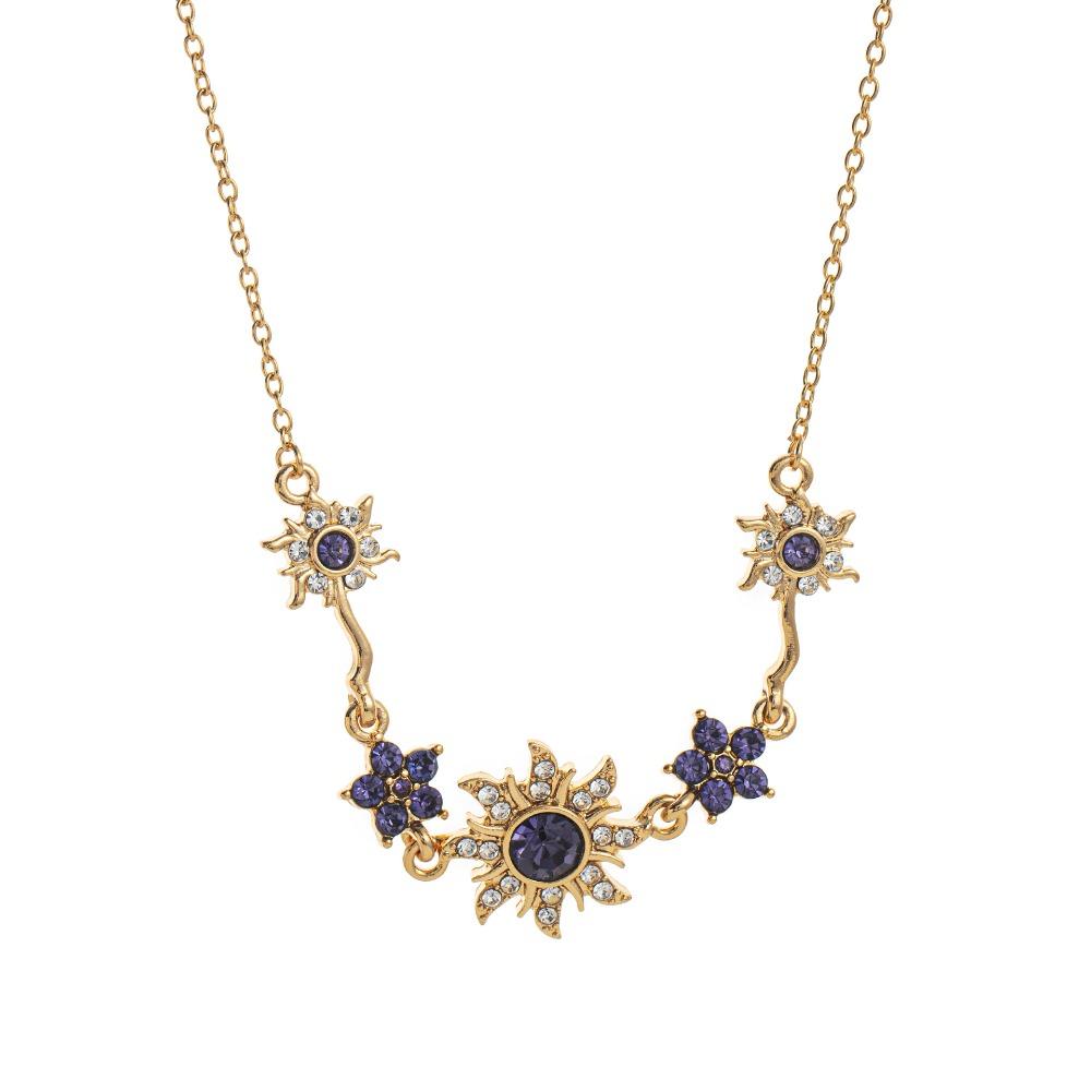 

Zinc Zinc Zinc Alloy Sun Flower Chain Sweet Rhinestone Necklace Women Elegant Star Necklace Gifts