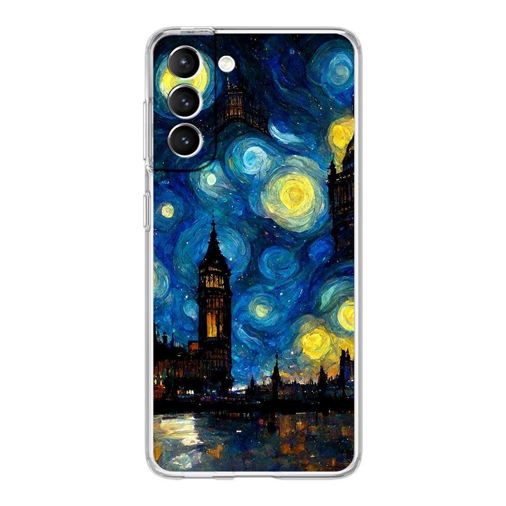 Starry Night Van Gogh Phone Case For Samsung Galaxy S24 S23 S22 S20 Ultra S21 FE 5G S10 S9 Plus S10E S8 Silicone Clear Cover